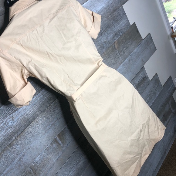 Theory vintage 90s khaki belted button shirt dress - Picture 3 of 6